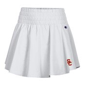 USC Trojans Women's Champion White SC Interlock Tailgate Ruffle Woven Skirt